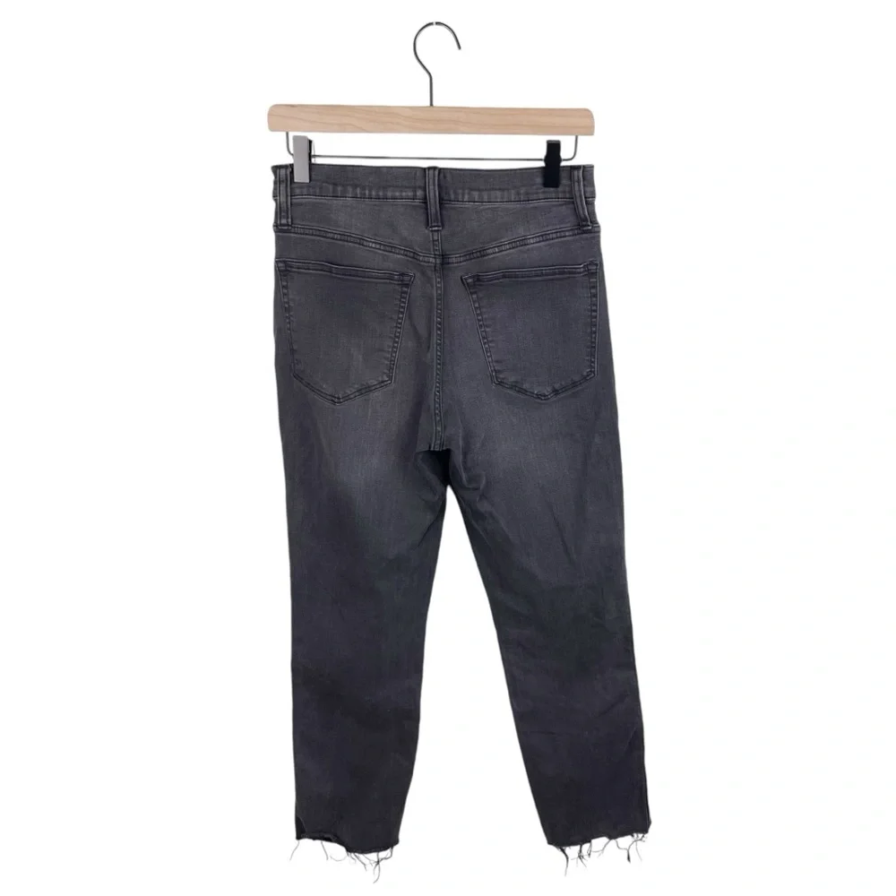 J. Crew Vintage Straight Jean with Cut Hem in Asphalt Wash Black AS171 Size 26